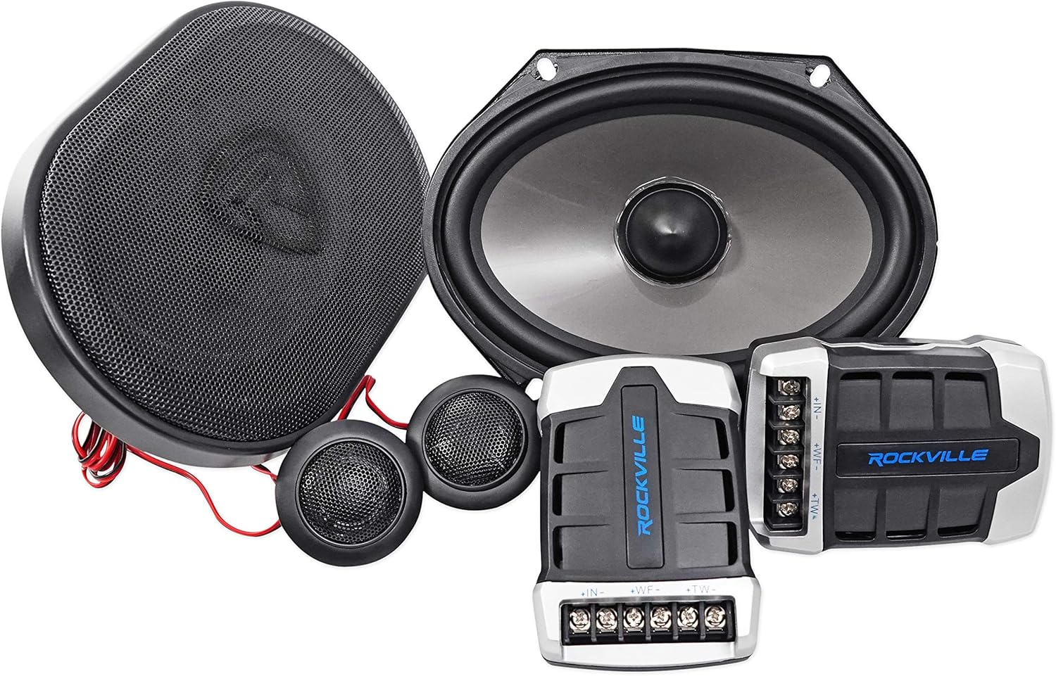 Rockville RV68.2C 6x8" Component Car Speakers, 900W, 4 Ohm, CEA Rated, Polypropylene Woofer, Butyl Surround, 1.2" PEI Tweeter, Perfect for Car Audio