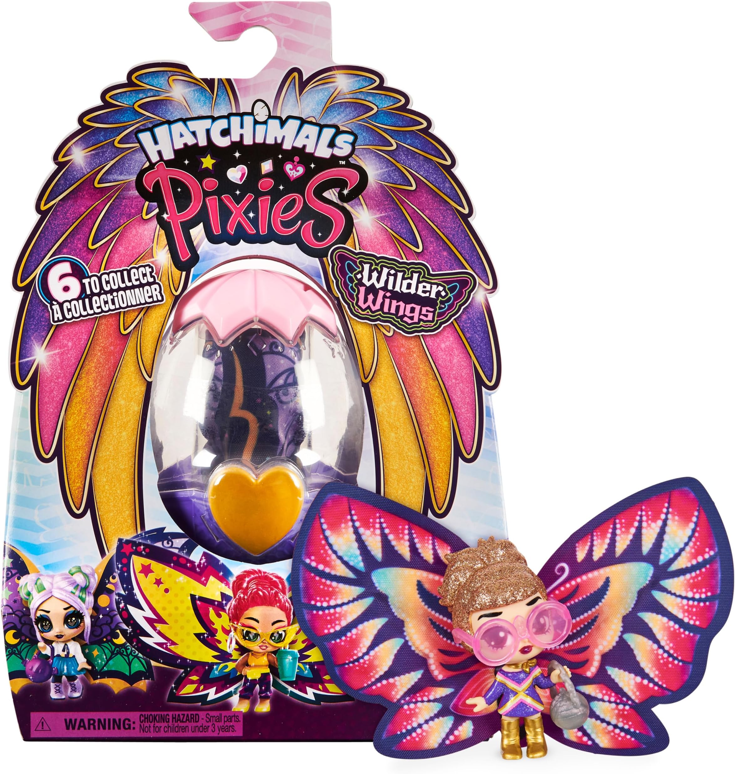 HATCHIMALS Pixies, Wilder Wings Pixie with Fabric Wings and 2 Accessories (Styles May Vary) Multicolor 6059066