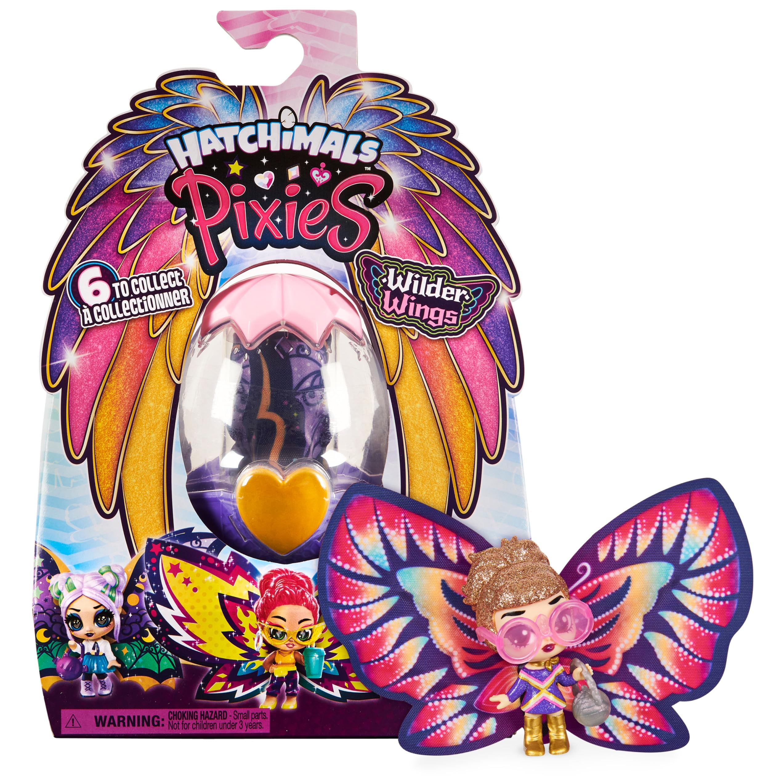 HATCHIMALS Pixies, Wilder Wings Pixie with Fabric Wings and 2 Accessories (Styles May Vary) Multicolor 6059066