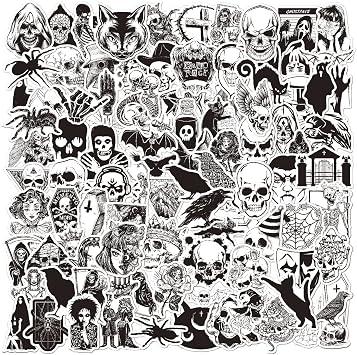 100-Piece Vinyl Waterproof Sticker Set Versatile and Durable Decorations Creative Expression for Personalized Phone, Laptop, Suitcase, and Cabinet Gothic Style