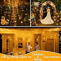 Vista 6 de Ollny 25FT Outdoor String Lights, Waterproof Connectable Shatterproof Outside Light with 13 Edison + 1 Spare LED Bulbs Plug in, Patio Lights for