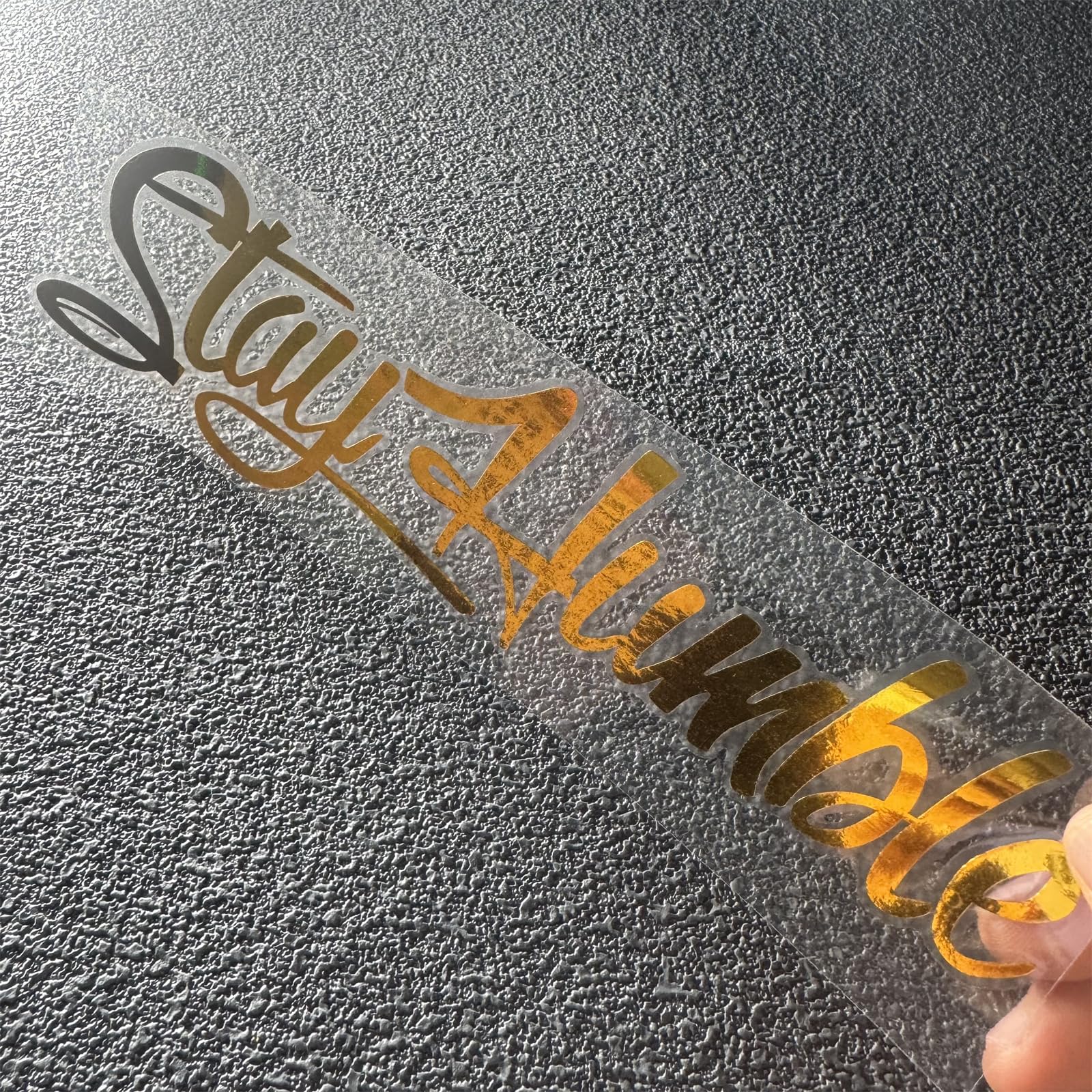 Car Stickers for Stay Humble Auto Front Rear Windshield Window Decal Vans Truck Window Tail Decoration (Brush Gold, 500x125mm)