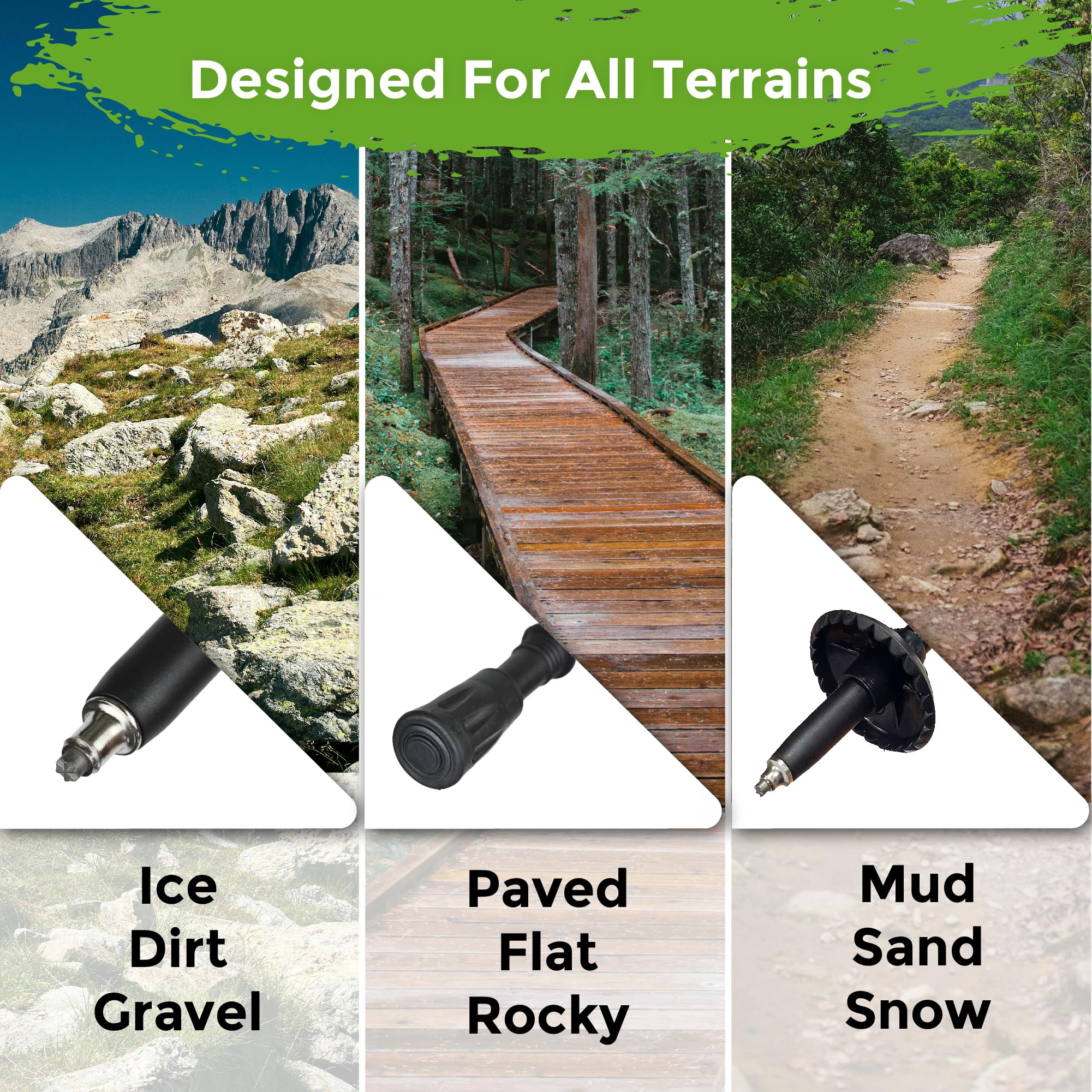 ATUNAS Lot de 2 bâtons de randonnée télescopiques en aluminium avec poignée en EVA – Améliore la stabilité avec verrouillage rapide pour la randonnée, la marche, le camping, la randonnée, le trekking
