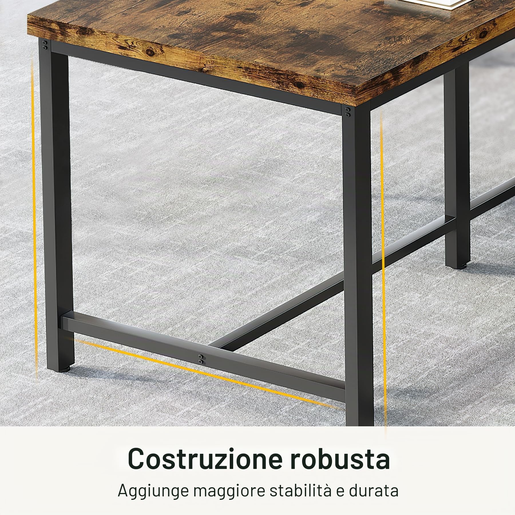 Tribesigns Scrivania per computer extra lunga 200 x 60 cm, per 2 persone, postazione di lavoro a doppia scrivania lunga, postazione di lavoro a doppio monitor per casa e ufficio