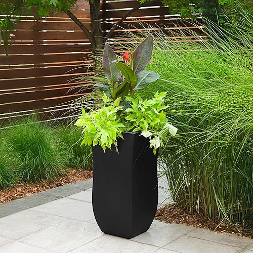 Miniatura 7 de Mayne Valencia - Maceta de 30 pulgadas de alto, resistente a la intemperie, para flores, diseño duradero para interiores y exteriores, para patio,