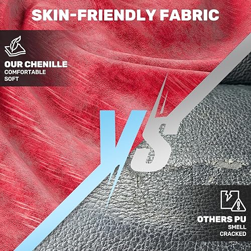 Miniatura 4 de SUKIDA Silla de oficina ejecutiva de tela de felpa, silla ergonómica de escritorio para computadora con respaldo alto y gran soporte lumbar