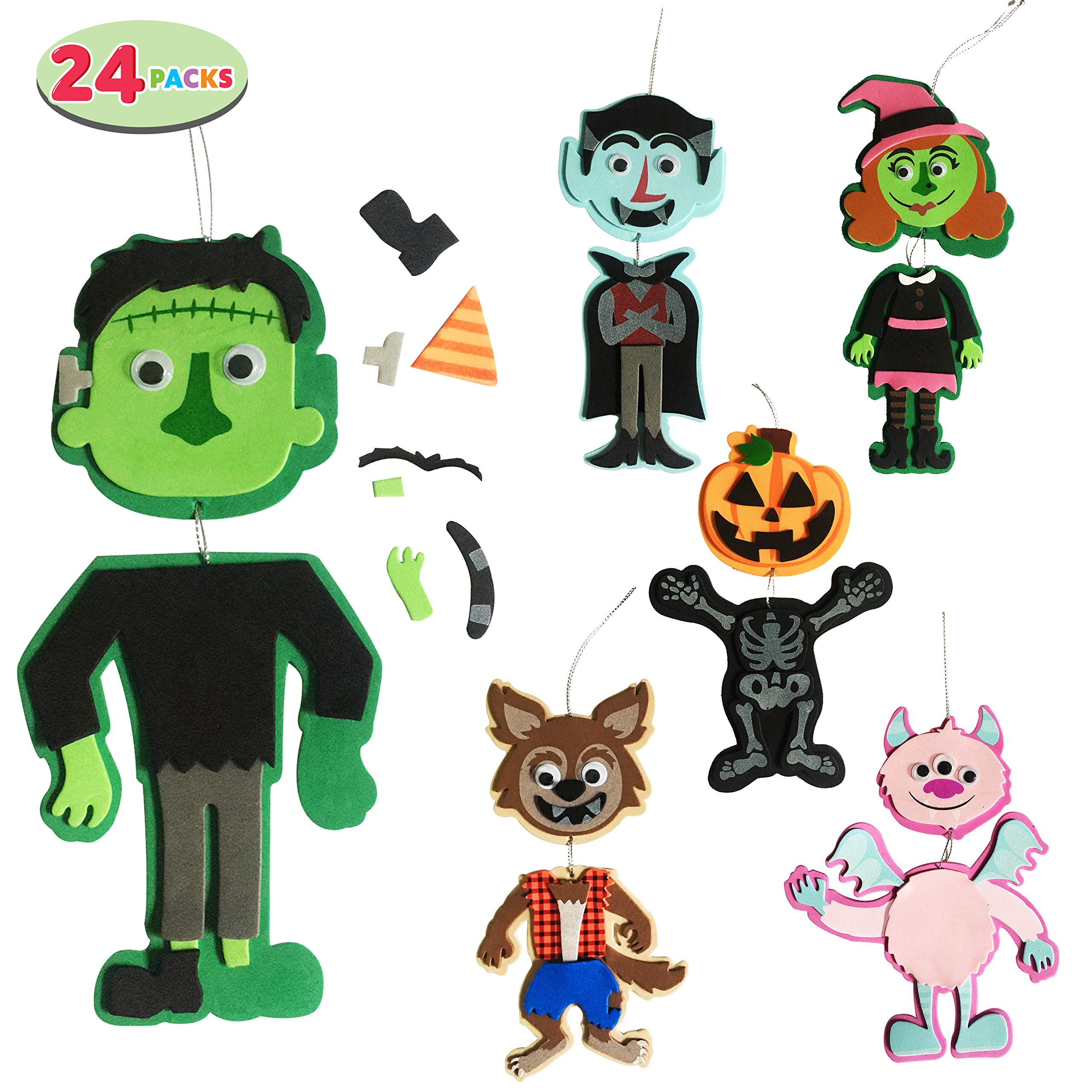Amazon.com: JOYIN 24 Pcs Foam Character Art and Craft Set in 6 Different  Designs for Trick-or-Treating, Halloween Party Favors Supplies : Toys &  Games