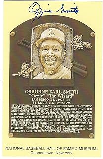 Autographed Ozzie Smith Hall Of Fame Gold Plaque
