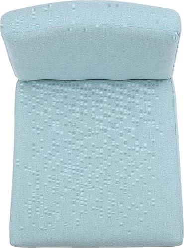 Vista 3 de GDFStudio Taburete de tela azul claro (juego de 2)