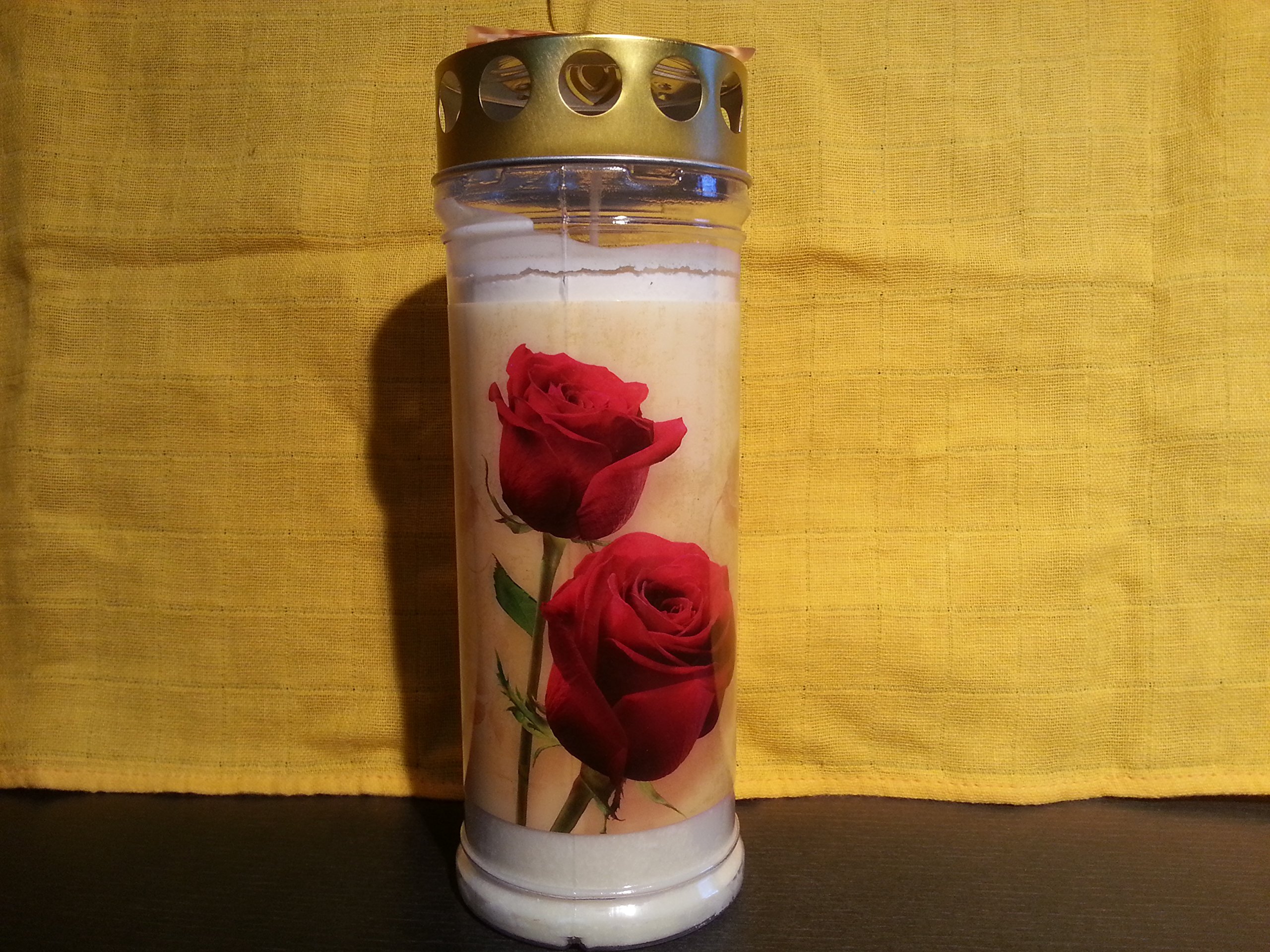 Kompositionsöllicht Nr. 7 Memoriam mit Deckel & Motiv Rosen - 20 Stück