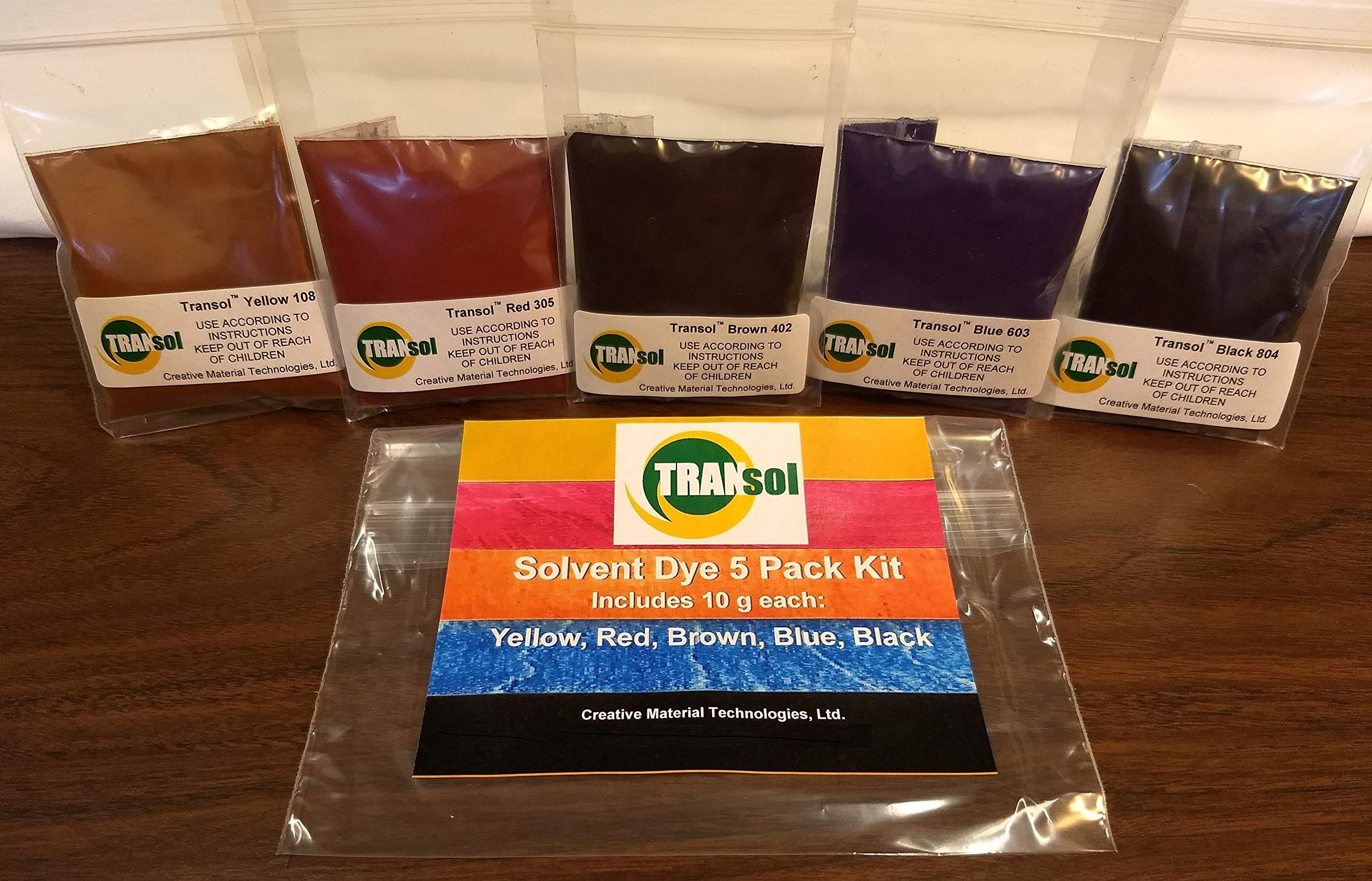 Wood Dye – Powdered Solvent 5 Color Kit – Wood Stain Kit (50 Grams)