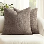 MIULEE Decorative Throw Pillow Covers 18x18 Pack of 2 Navy Blue Couch Pillow Covers Soft Cozy Textured Chenille Pillowcases for Home Decor Sofa Living Room Cushion Bedroom