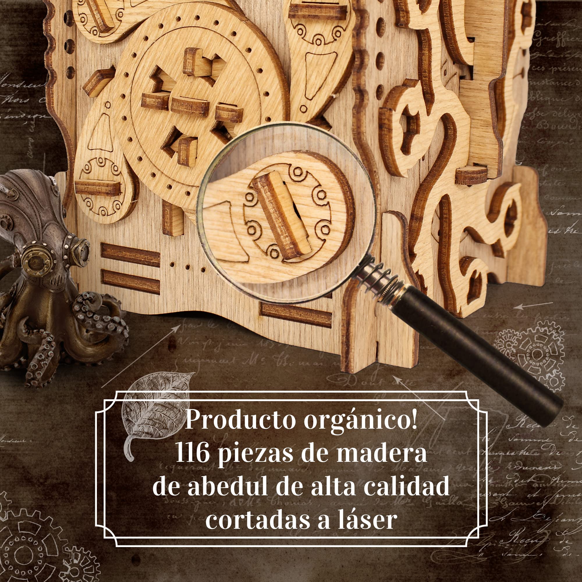 iDventure Cluebox - Capitán Nemo Nautilus - Juego de Escape Room - puzzle 3D de madera - caja misteriosa - caja secreta japonesa - regalo original - caja para dinero boda - rompecabezas para adultos