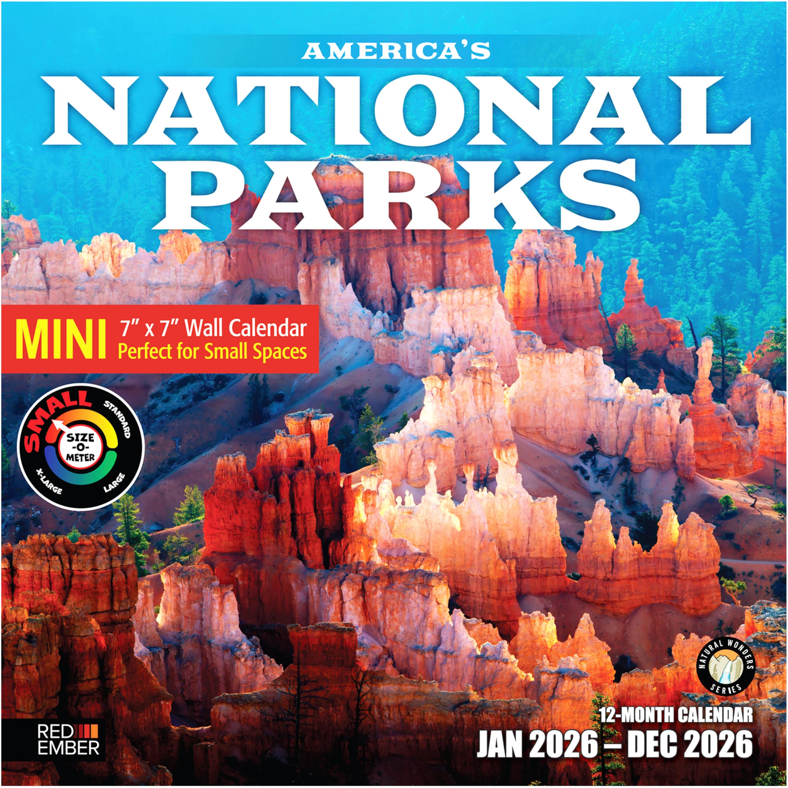 RED EMBER America's National Parks 2026 Mini Wall Calendar 12 Month | 7" x 14" Open | Thick &amp; Sturdy Paper | Holiday Gift | Nature Calendar 2026