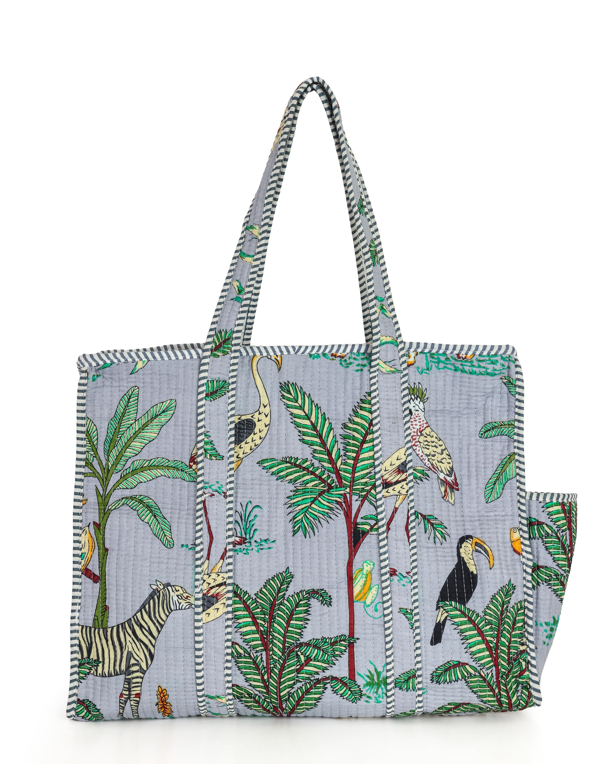 Nikavik Quilted Cotton Tote – Exotic Animal Print Foldable and Ideal for Travel Shopping Beach Trips or Daily Essentials-picture-35