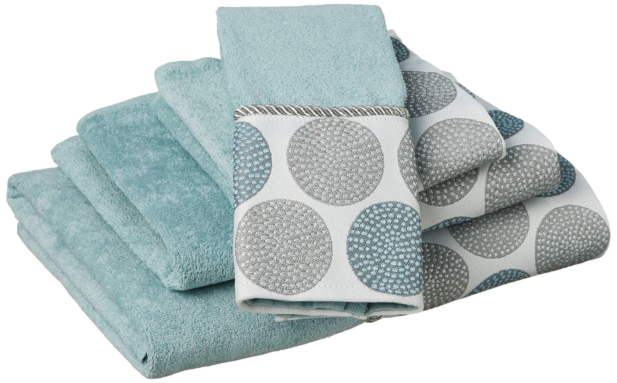 Juego de baño de 4 piezas Avanti Linens Puntos Círculos en color mineral elegante