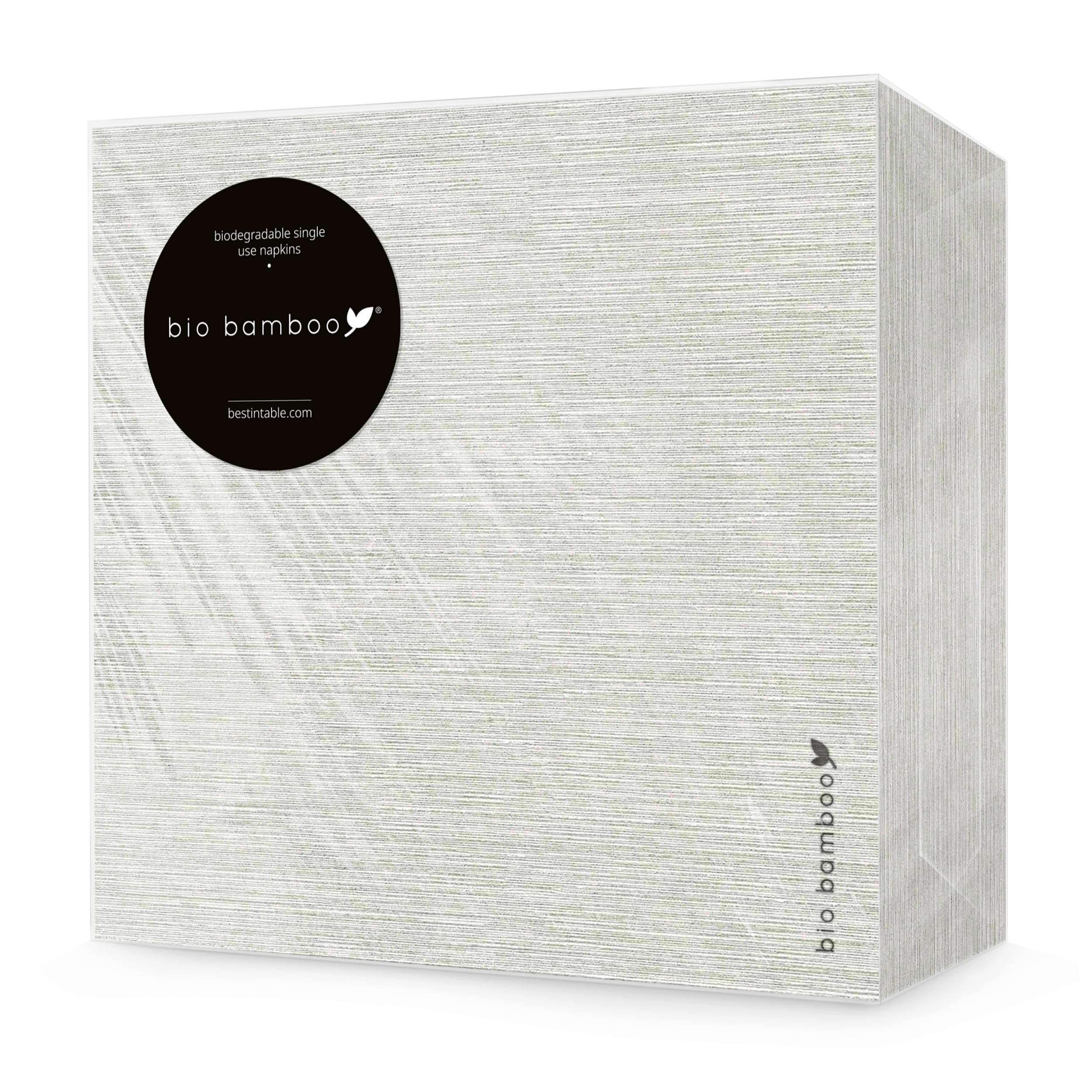 Serviettes En Papier Bambou Jetables - Marron, 2 Couches, 40x40 Cm - Pliage 1/4 - Absorbantes Et Biodégradables - Sans Javel - 9