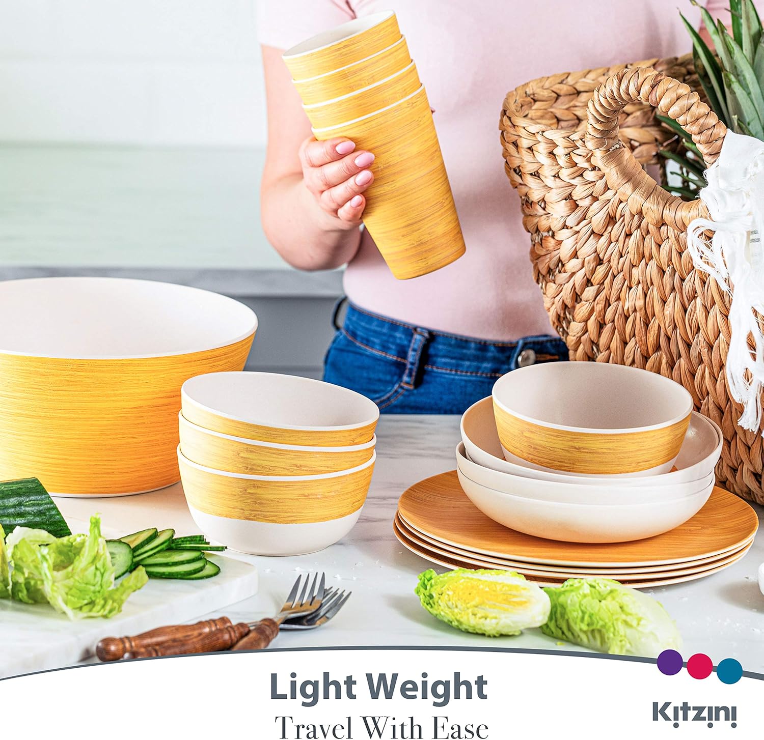 Ceramic Plates Bamboo Dinner Set For Vango Bamboo Person Bamboo