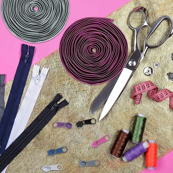 Cnwinu 30M Sewing Zippers Bulk,10 Colours DIY Zipper Separable with 50 Sliders Set,Zip Repair Kit for Sewing,Crafting,Trousers,Clothing and Bags (10 Macaron Color)