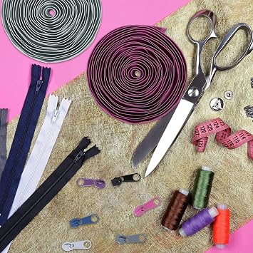 Cnwinu 30M Sewing Zippers Bulk,10 Colours DIY Zipper Separable with 50 Sliders Set,Zip Repair Kit for Sewing,Crafting,Trousers,Clothing and Bags (10 Macaron Color)