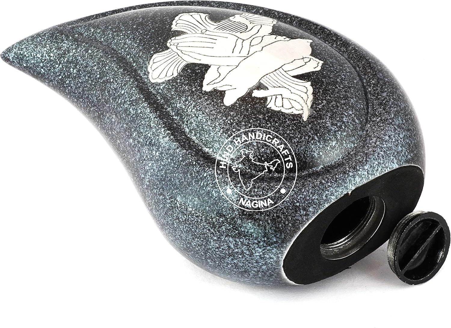 Tear Drop Adult Cremation Urn for Human Ashes - Handcrafted Funeral Memorial Ashes Urn - Display Burial at Home or in Niche at Columbarium - Bag Included (Praying Hand, 200 Cu inches)