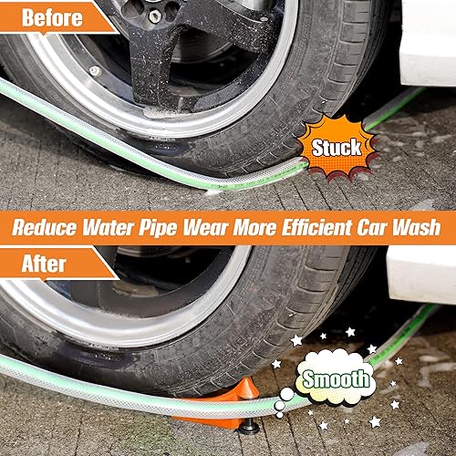 Miniatura 8 de 4 piezas guía de manguera de automóvil, rodillo de manguera de neumático para lavado de automóviles, guía detallada de manguera de neumáticos para