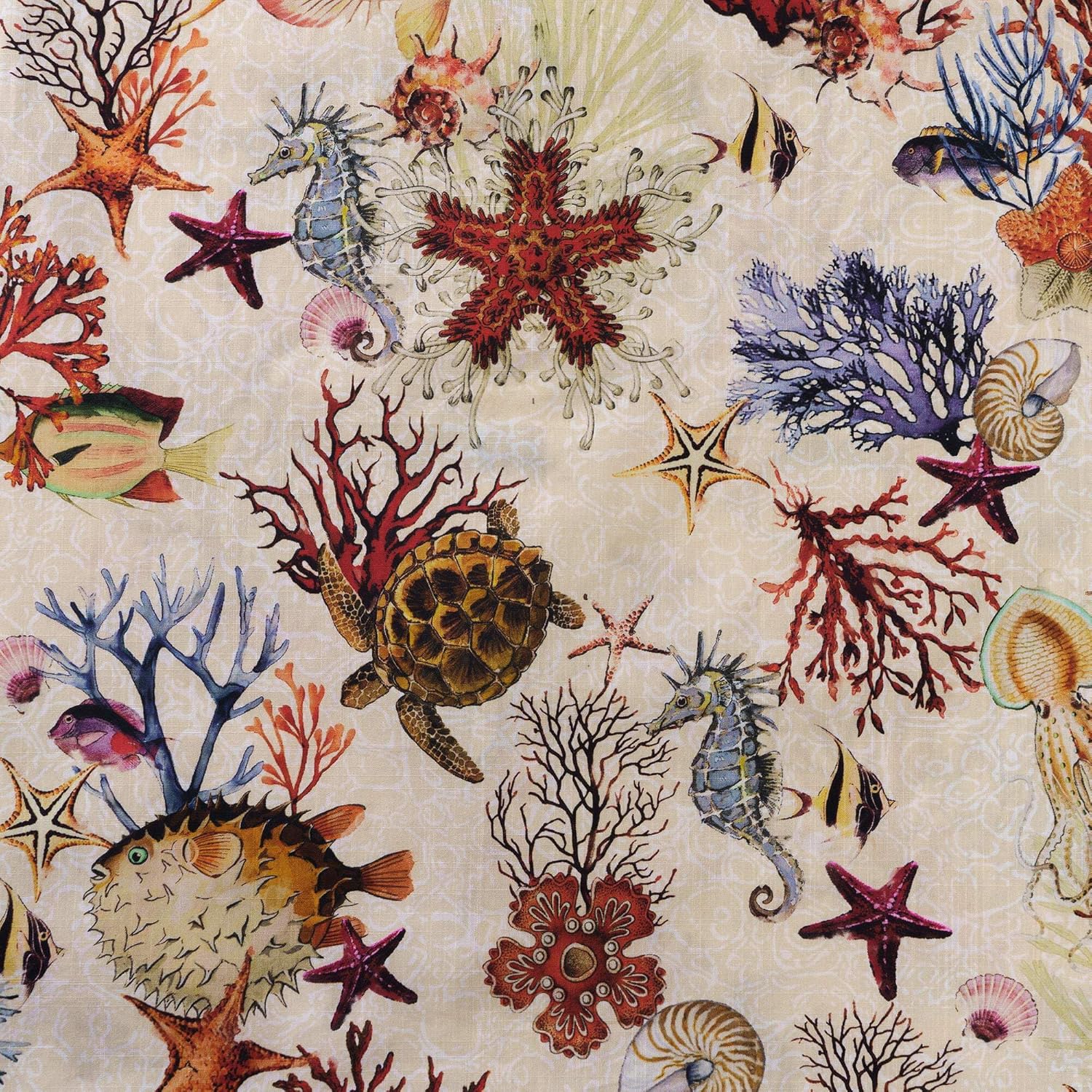 Red Ocean Melody 100% Cotton Men's Short Sleeve Button-Down Shirt Orange Aloha Hawaiian