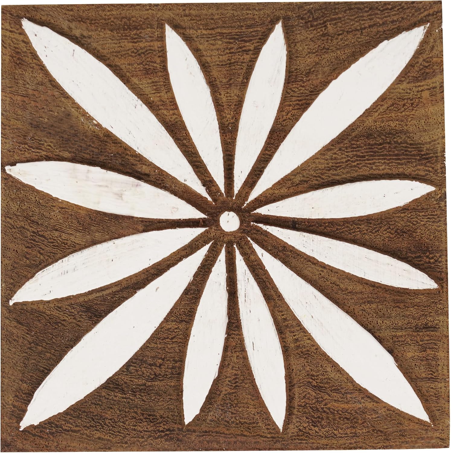 IBA Indianbeautifulart Textile Printing Block Flower Hand Carved Wooden Stamp Wood Block Printing Textile Stamps for Fabric/Pottery Blocks,3 Inch