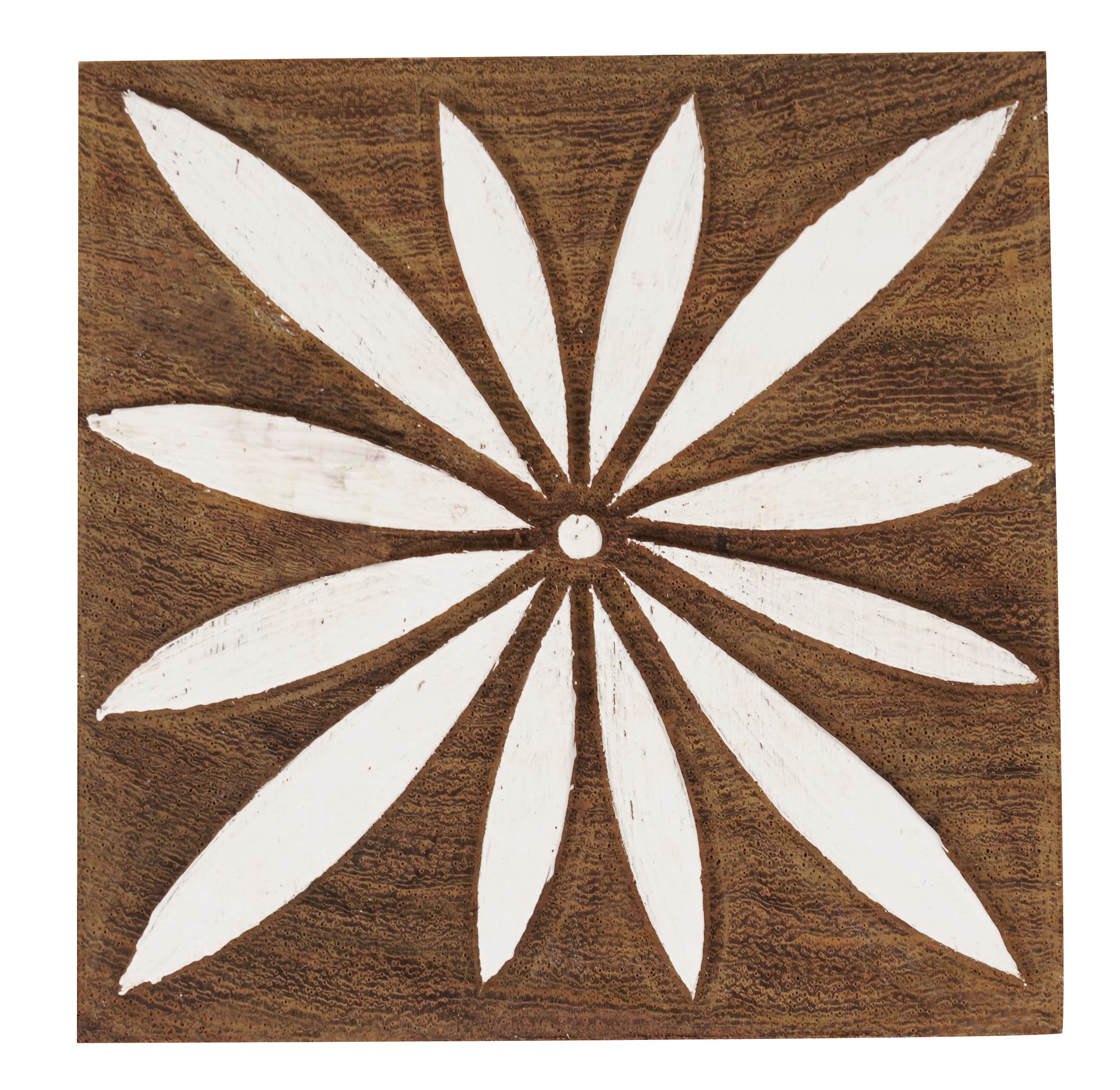 Tampon en bois fait main Fleur 6" pour impression textile et argile