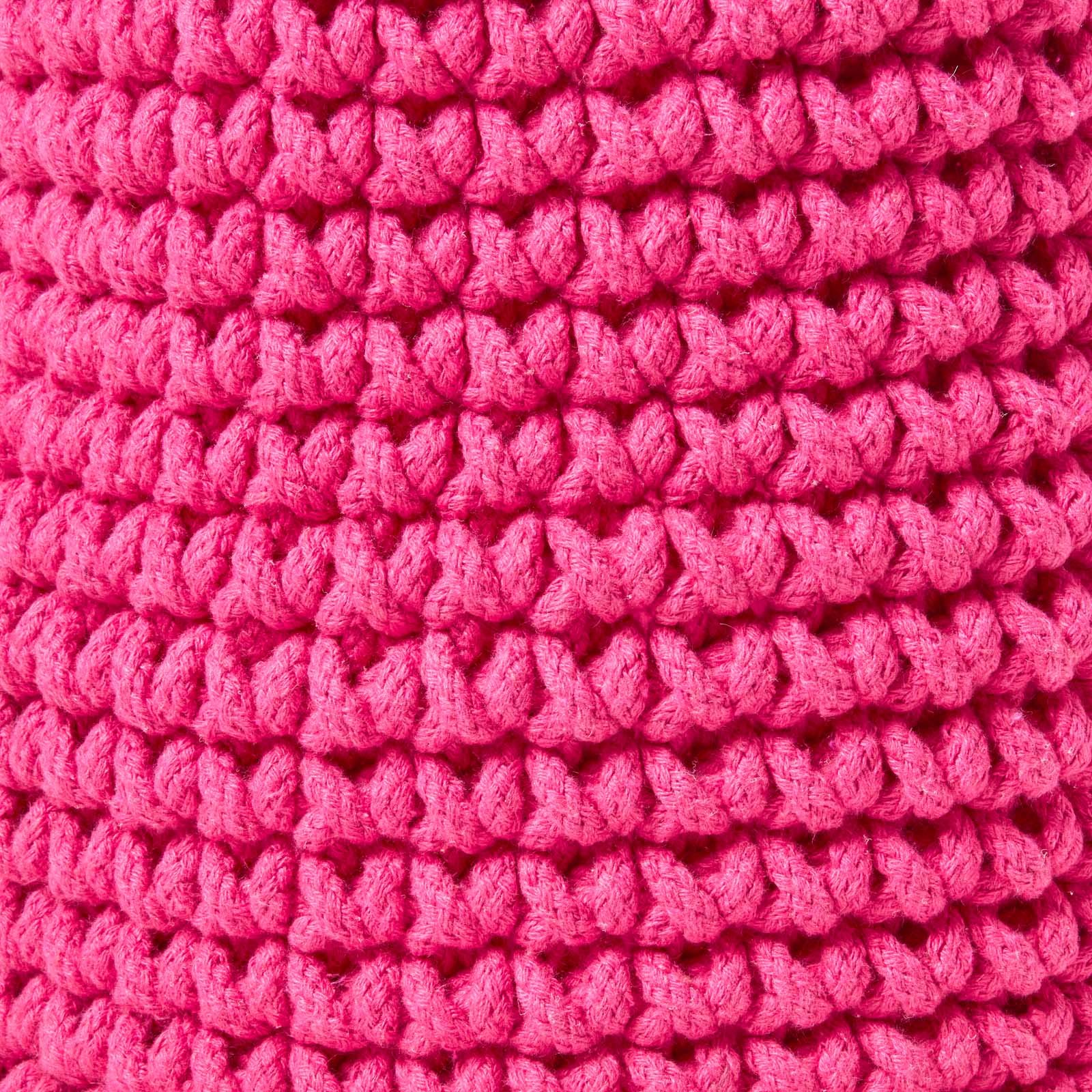 HOMESCAPES gestrickter Aufbewahrungskorb in pink, runder Strickkorb/Stoffkorb 42 x 37 cmaus 100% Baumwolle mit Grobstick-Optik