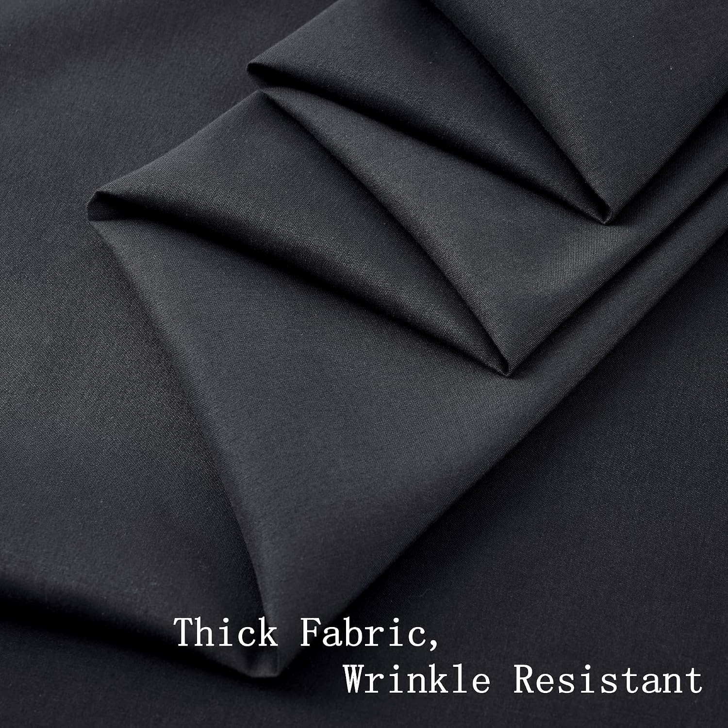 Condition photo showing New/Like New for 40 ft x 10 ft thick black backdrop curtain for parties, 8 panels black polyester wedding backdrop drapes for birthday photography background party backdrop home decorations 5ftx10ft(8pack) black
