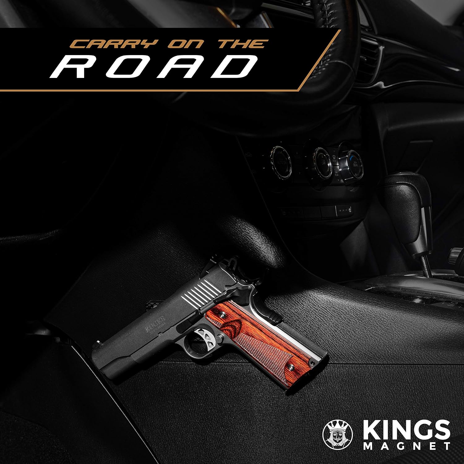 KINGS MAGNET Gun Holder | Rubber Coated Magnetic Concealment Mount for Pistols, Rifles and Shotguns for Men and Women | Hidden Storage for Vehicle, Truck, Car, Bedside or Home, 2 Pack : Sports & Outdoors