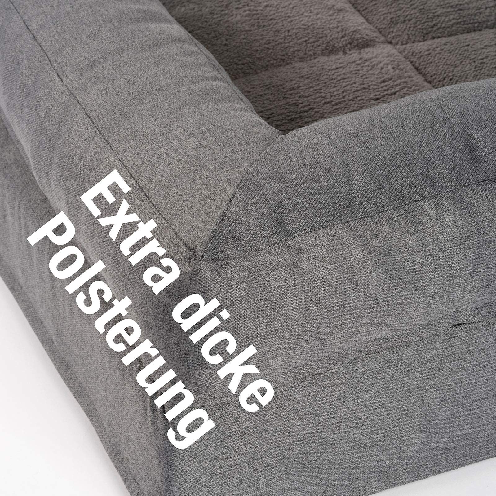 JAMAXX Premium 2-in-1 Hunde-Sofa - Orthopädisch Memory Visco, Abnehmbare Polster, Abnehmbarer Bezug Waschbar, Weiches Fleece oder Lammfell/Sherpa, PDB3014 (S) 65x50 grau+grau Fleece