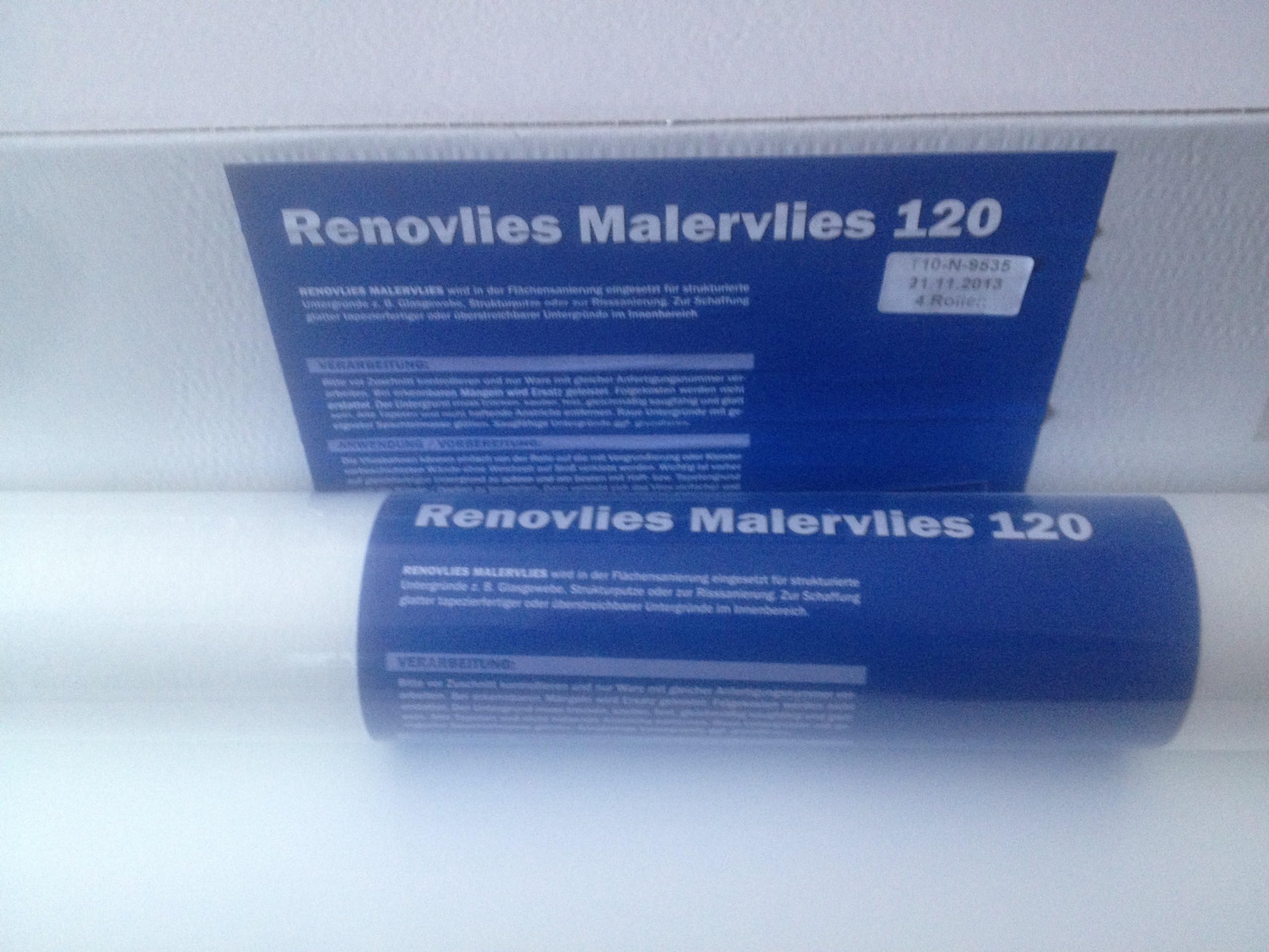 NORMVLIES Renoviervlies 150 G/m² – 4 Rollen à 18,75 M² (75 M²), Glattvlies Zum Überstreichen, Für Wände & Decken, Weiß