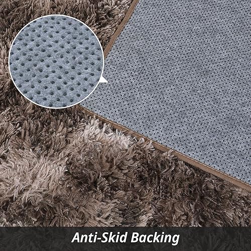 Miniatura 13 de HOMBYS Alfombra lanuda de 9 x 12 pies, alfombra de felpa ultra mullida de piel sintética grande para sala de estar, dormitorio, alfombra mullida