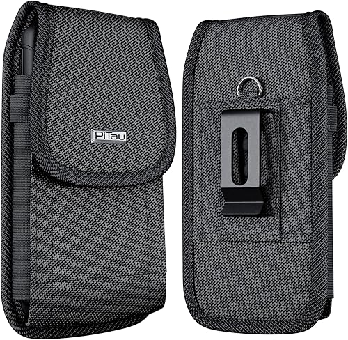 PiTau Funda para Samsung Galaxy S25 S24 S23 S22 S21 S20 S10 S9 S8 A01 A10e S10e J7 J7v, funda de nailon para cinturón de teléfono celular con clip,