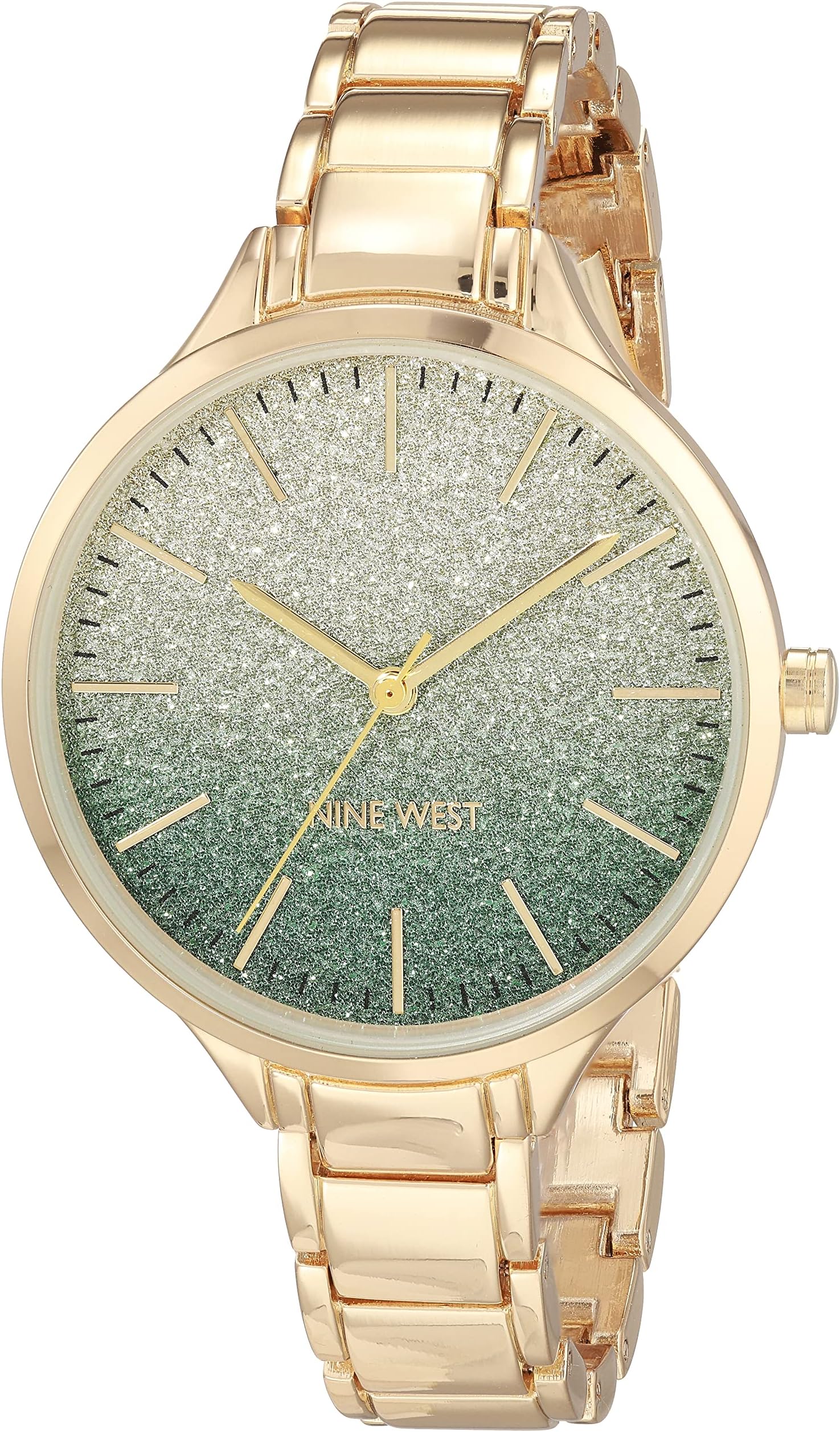 NINE WEST Women's Bracelet Watch, Green/Gold, NW/2336GNGB Amazon.ae