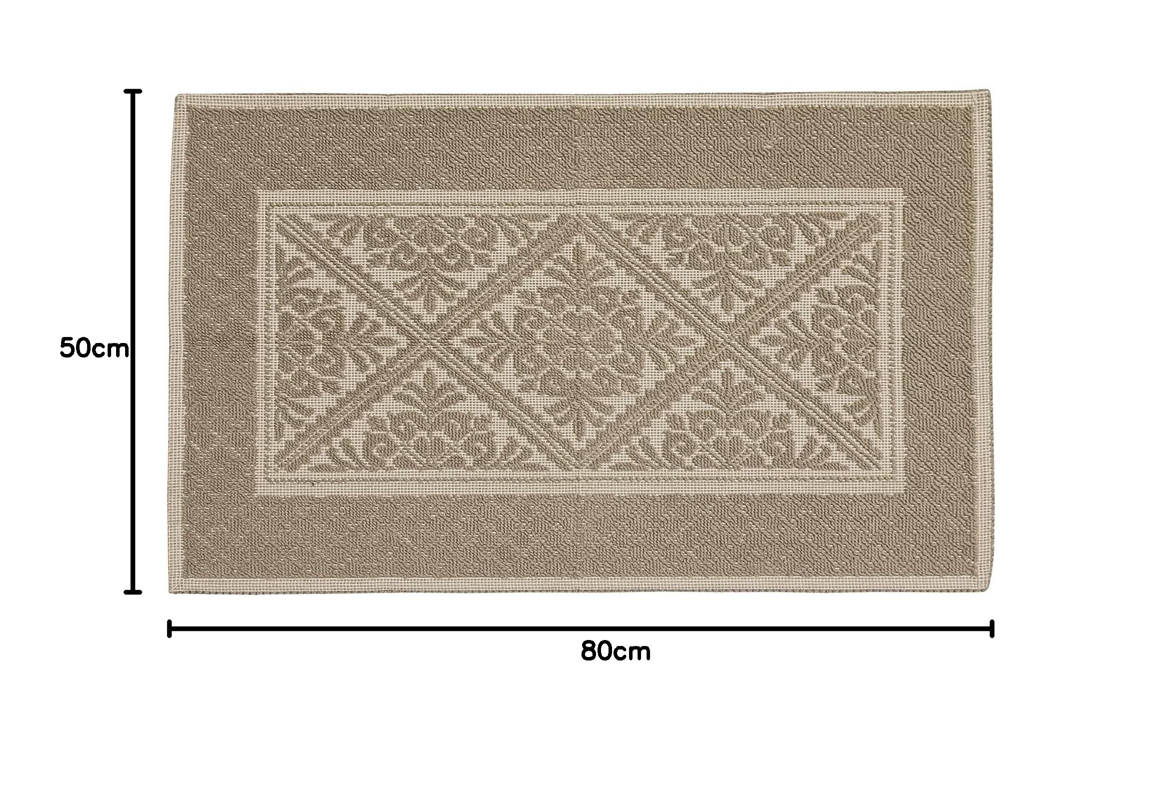 Tappeto Sardo 100% Cotone, Tortora, 50x80 cm | Prodotto italiano, Per ingresso bagno cucina camera da letto