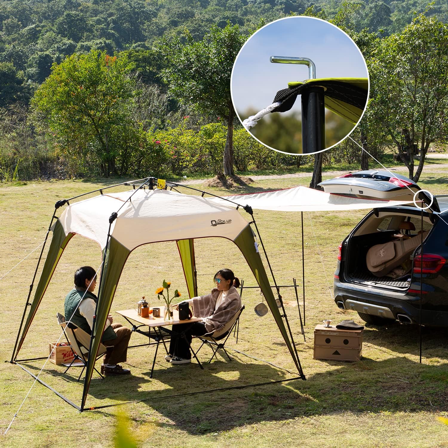 Beach Canopy Sun Shelters Shade Tent Pop Up 8.2' X 8.2' - Instant Portable Sports Cabana Umbrella, Easy Set-up and Take Down, with Sun Protection and One Shade Wall Included