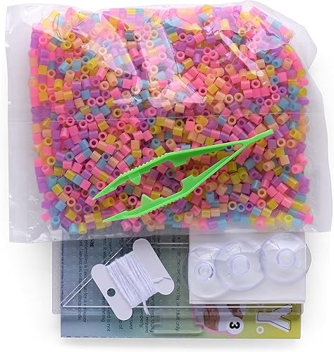 Miniatura 3 de Perler Kit de manualidades de cuentas fusionadas, teñido anudado, 1808 piezas