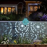 Vista 8 de Luces solares colgantes para decoración de jardín al aire libre, farol solar impermeable de plástico marroquí, decoraciones al aire libre