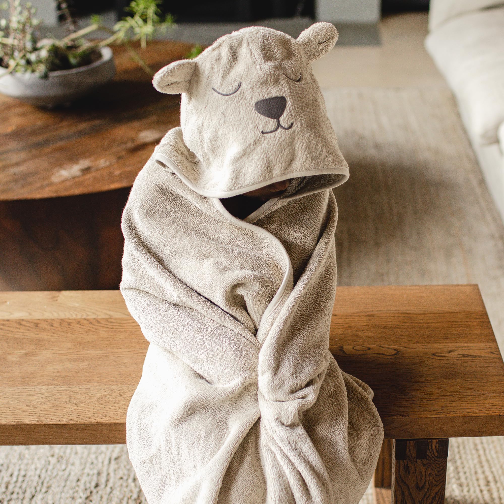 Burt's Bees Baby Toddler Hooded Animal Character Towels Organic Cotton, Unisex Bath Essentials, Soft Nursery Towel for Kids