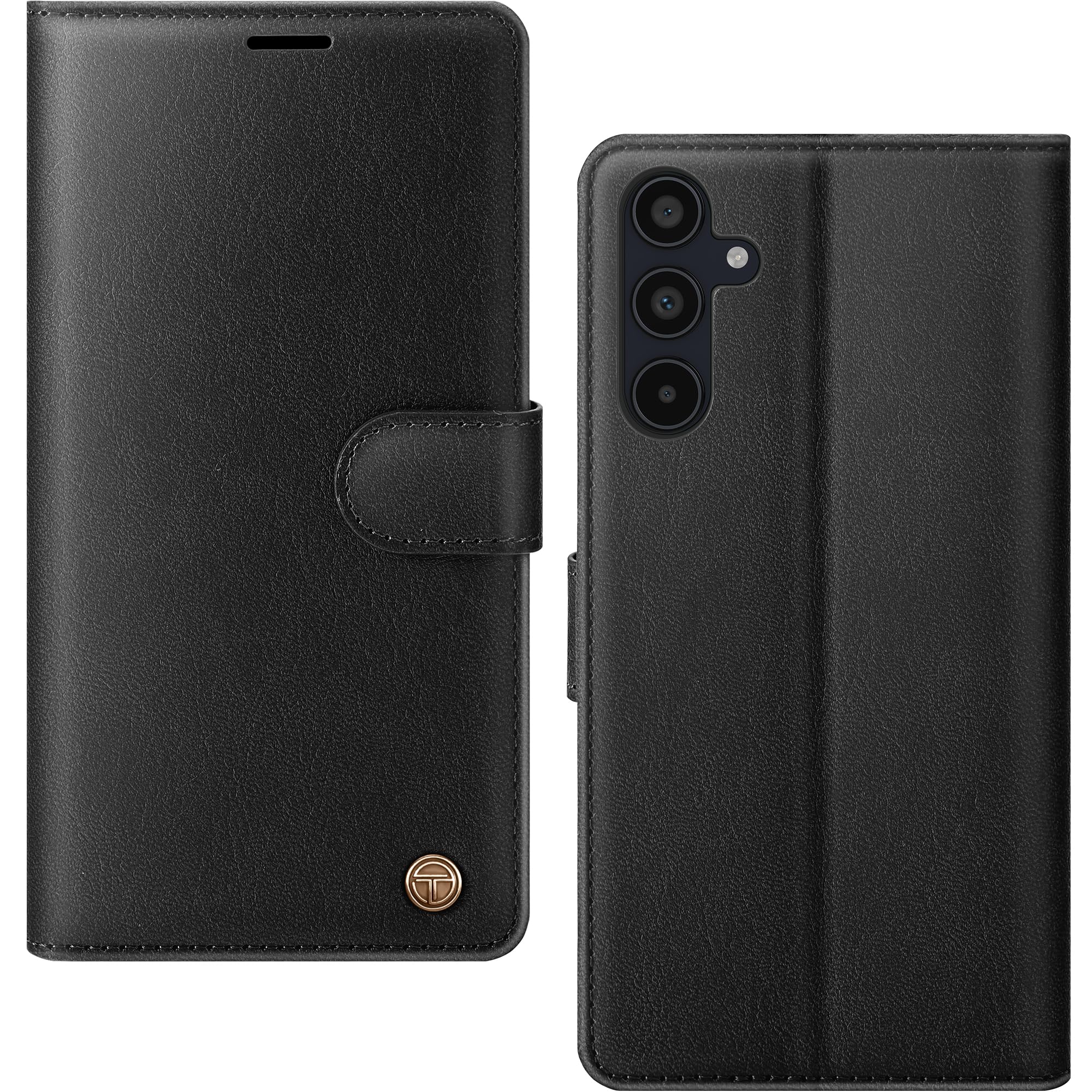 for Samsung Galaxy A55 5G Case, Flip Wallet Leather Phone Case with [4 Card Slots] [Kickstand] [RFID Blocking] Magnetic Protective Shockproof Cover for Samsung A55 Phone Case - Black