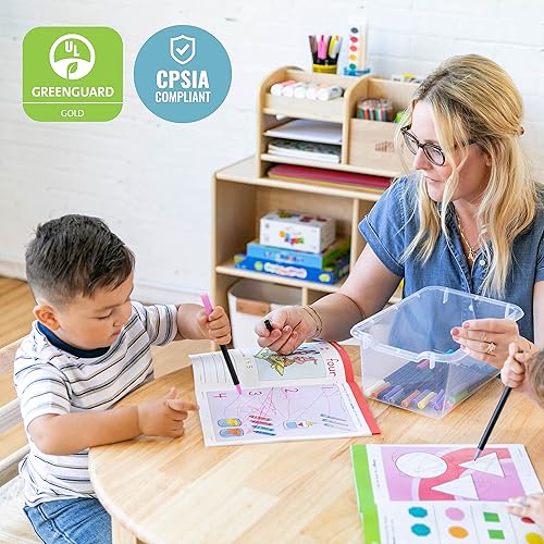 Miniatura 6 de ECR4Kids Cubo de almacenamiento frontal con cucharada, organización multiusos, transparente, 5 piezas