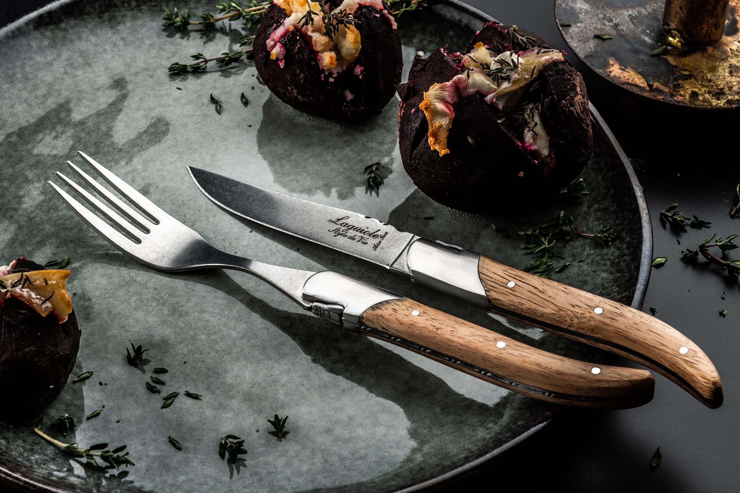 Laguiole Style de Vie Steakmesser Luxury Line, 6-teilig, Eichenholz