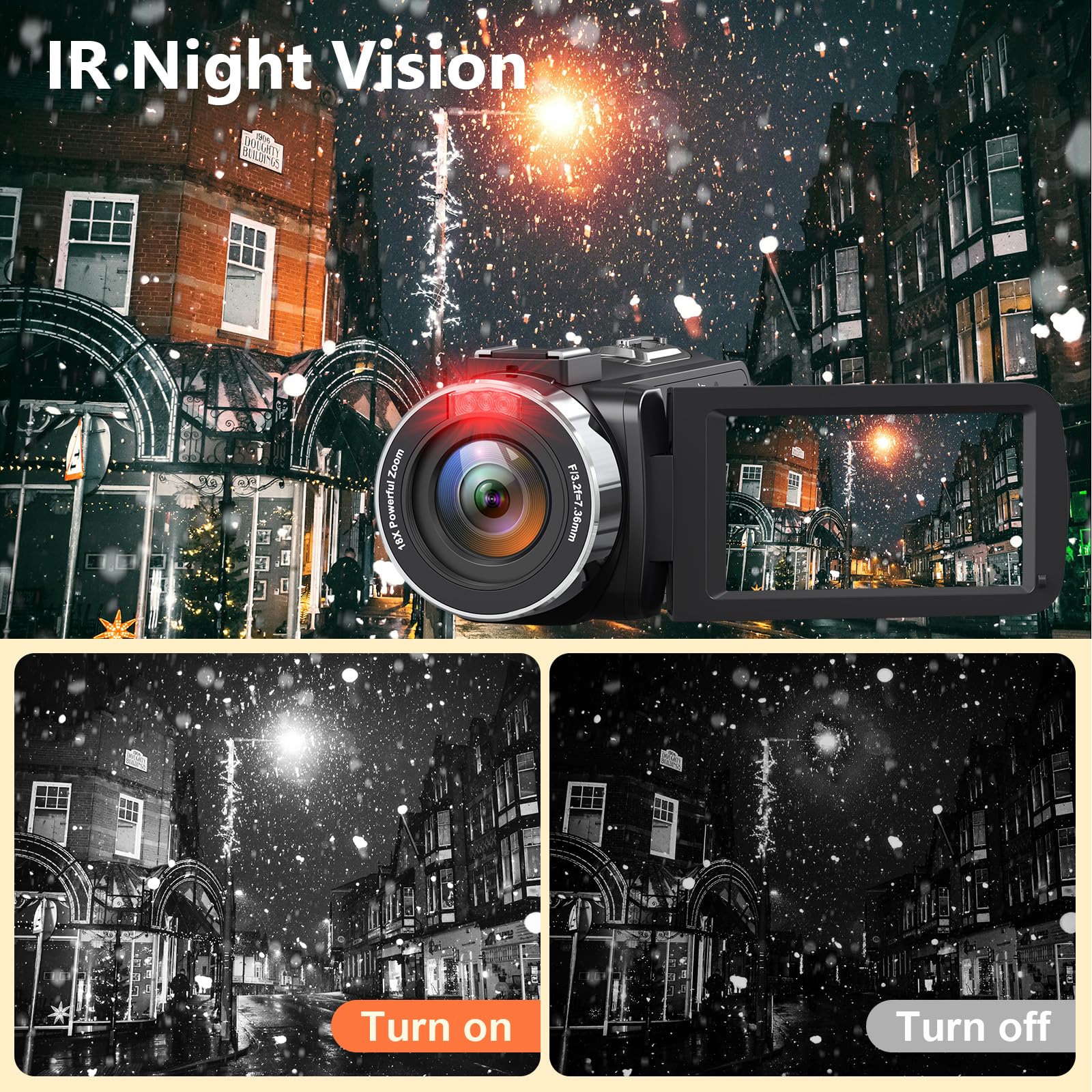 Amazon | DINGETU Camcorder Video Camera 4K Ultra HD 44MP Vlogging