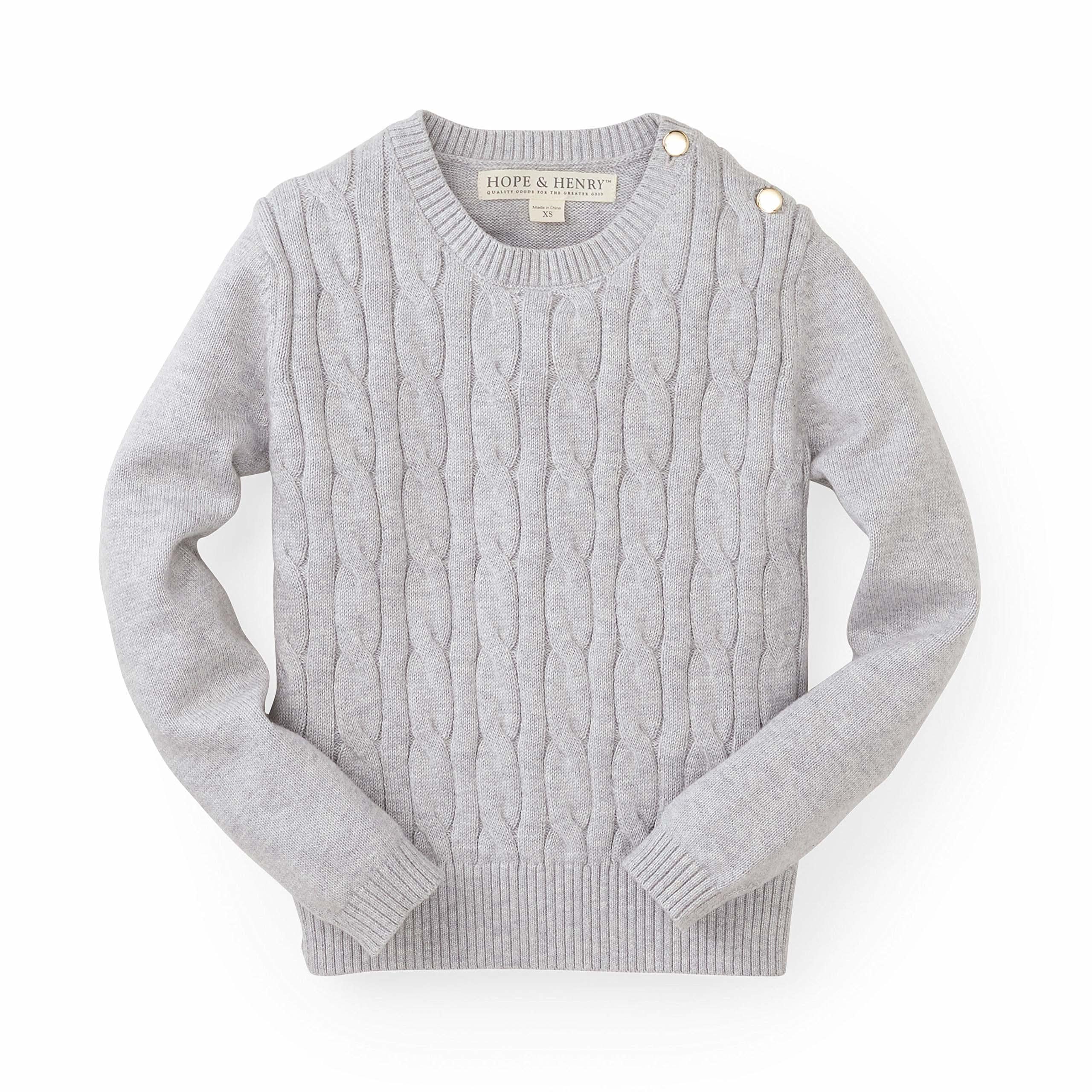 Hope &amp; Henry Girls Cable Front Pullover Sweater