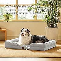 Vista 219 de Bedsure - Cama ortopédica extragrande para perros, sofá cama lavable para perros extragrandes, espuma de soporte con funda extraíble y lavable, negro