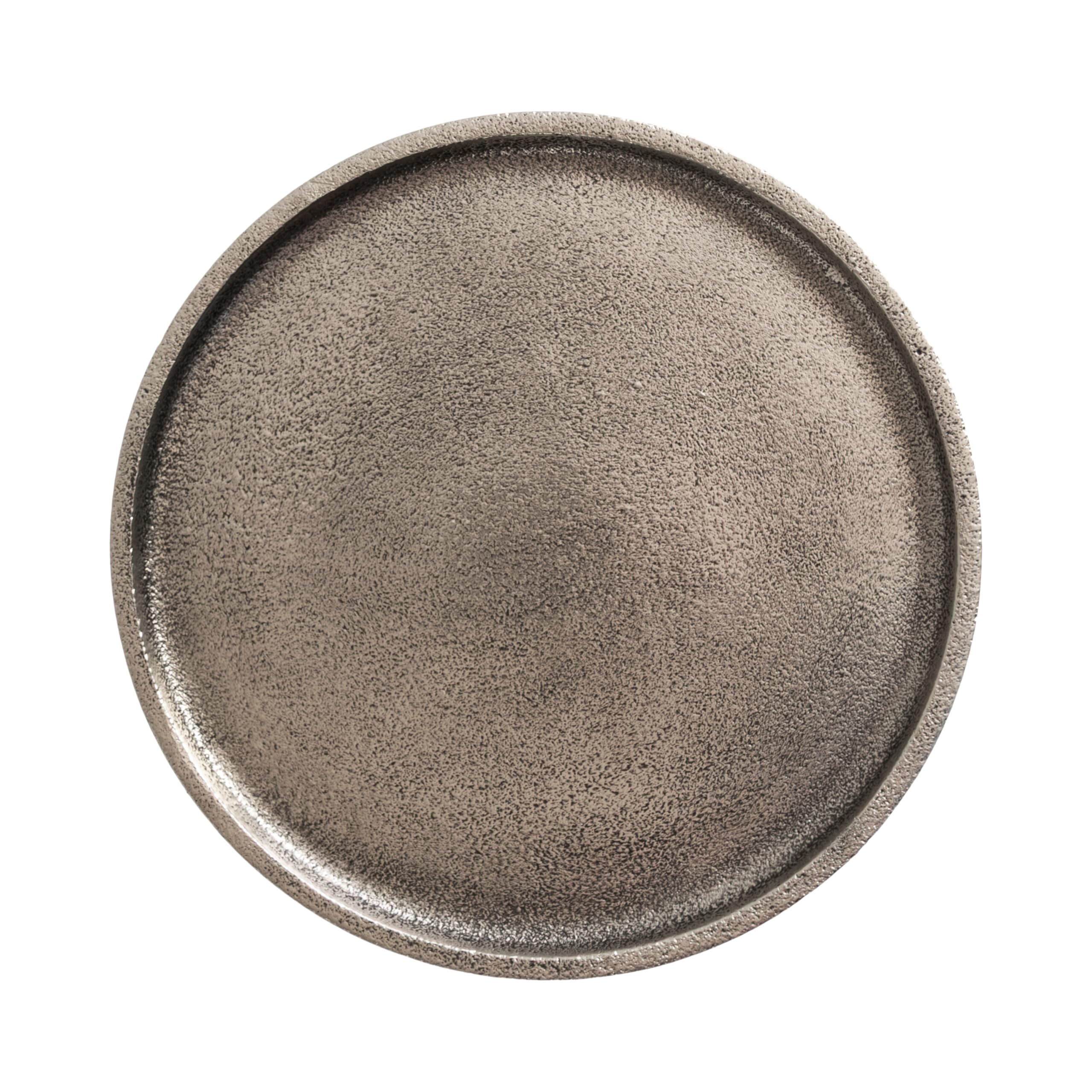 Kate and Laurel Rava Modern Metal Round Drink Table, 10 x 10 x 21, Antique Nickel, Cast Aluminum Accent Table for Use as Indoor Plant Stand or Living Room Decor Piece