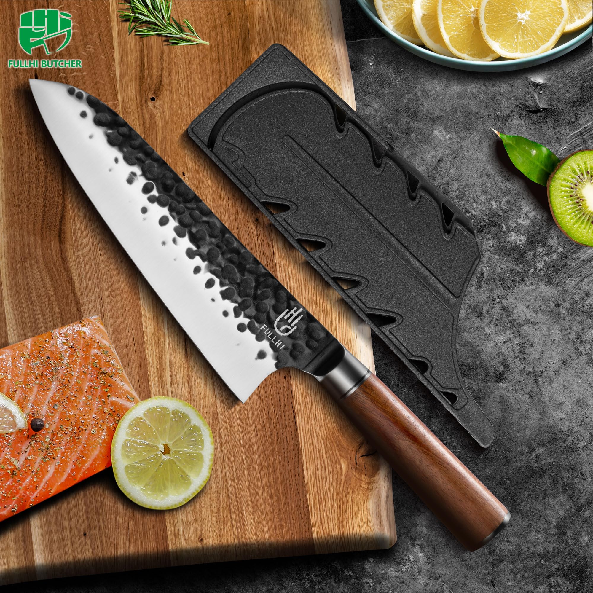 DRAGON RIOT Coltello Carne Forgiata a Mano, Coltelli da Cucina Cinese